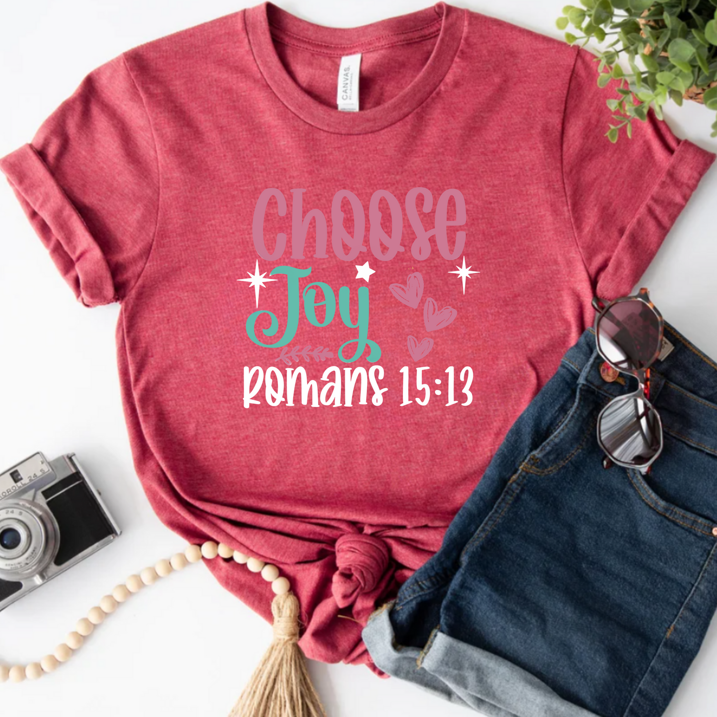 Joyful Unisex Tee with Romans 15:13 Verse