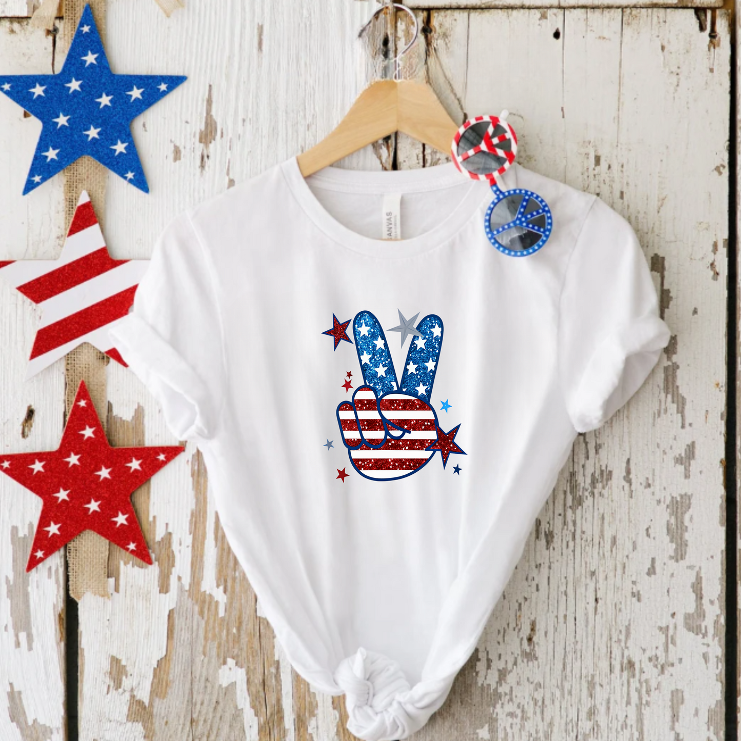 Peace Sign Unisex Tee - Patriotic Design