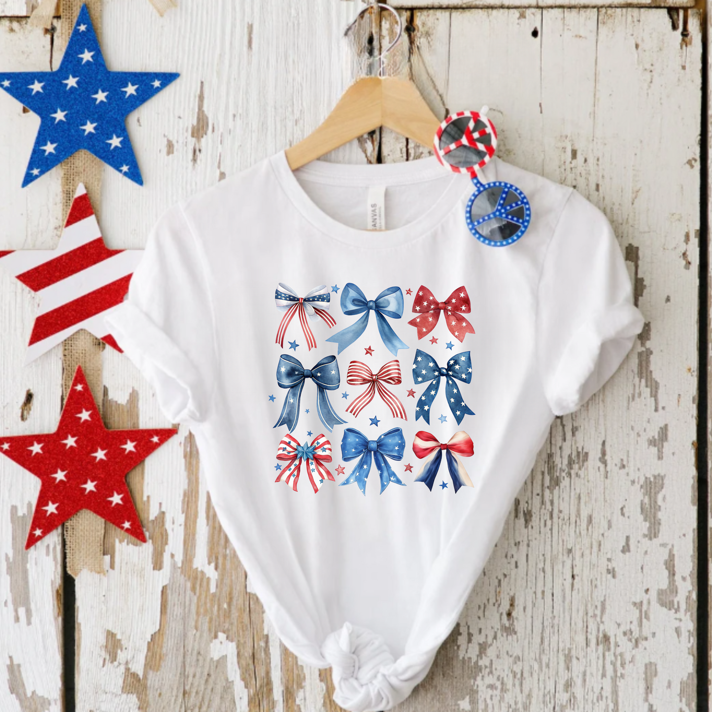 T-Shirt Patriotic Bows Unisex Jersey Tee