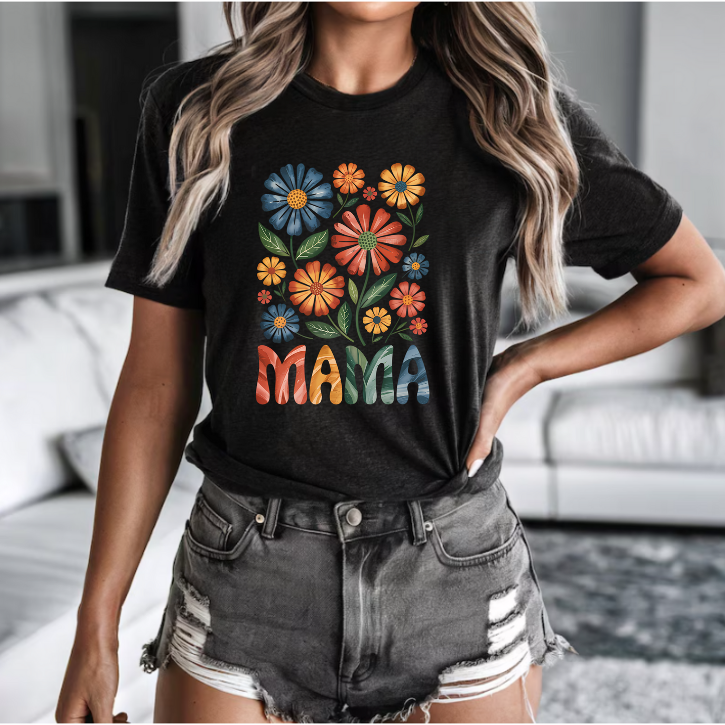Floral 'Mama' Tee