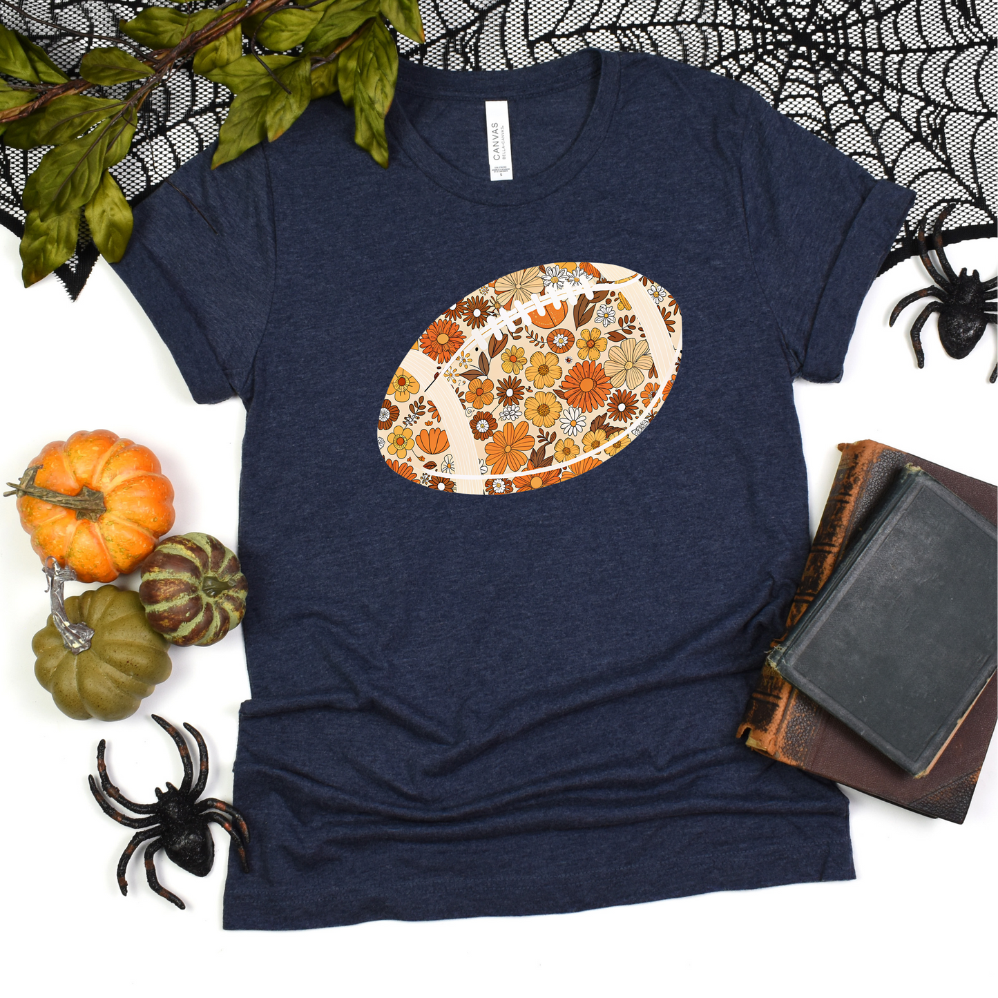 Retro floral football png
