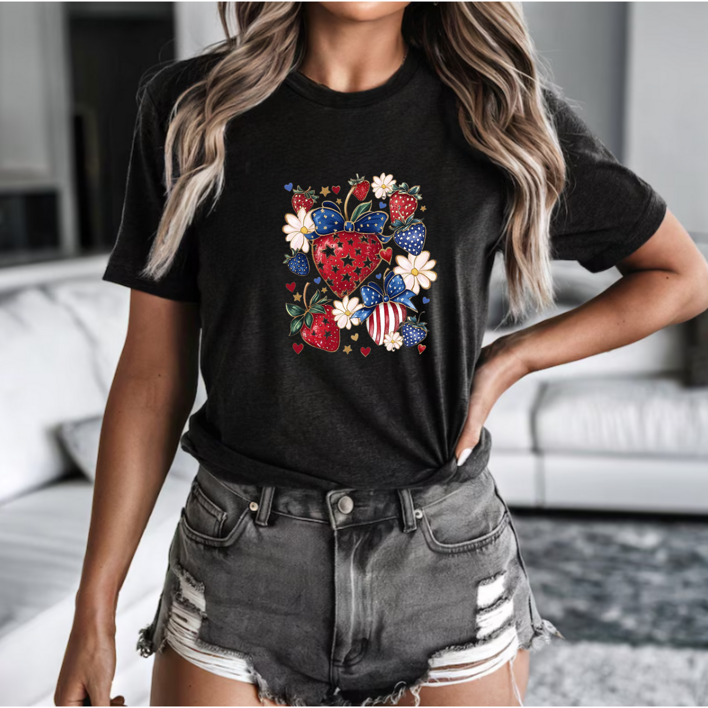 Strawberry 4th of July Tee