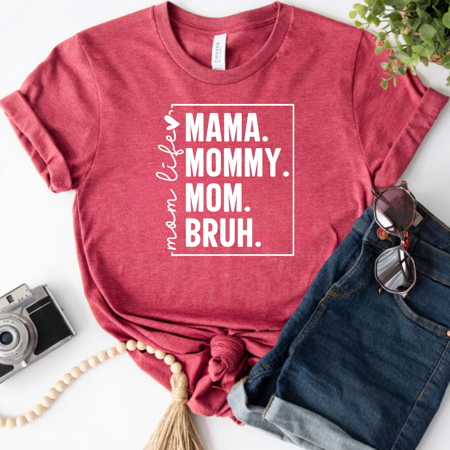 T-Shirt 'Mama, mommy, mom, bruh' Unisex Jersey Short Sleeve Tee