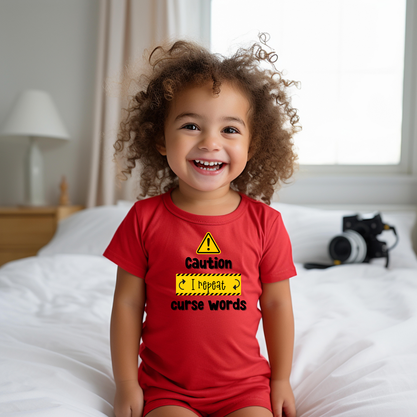 Toddler Tee - Caution, I Repeat Curse Words Design