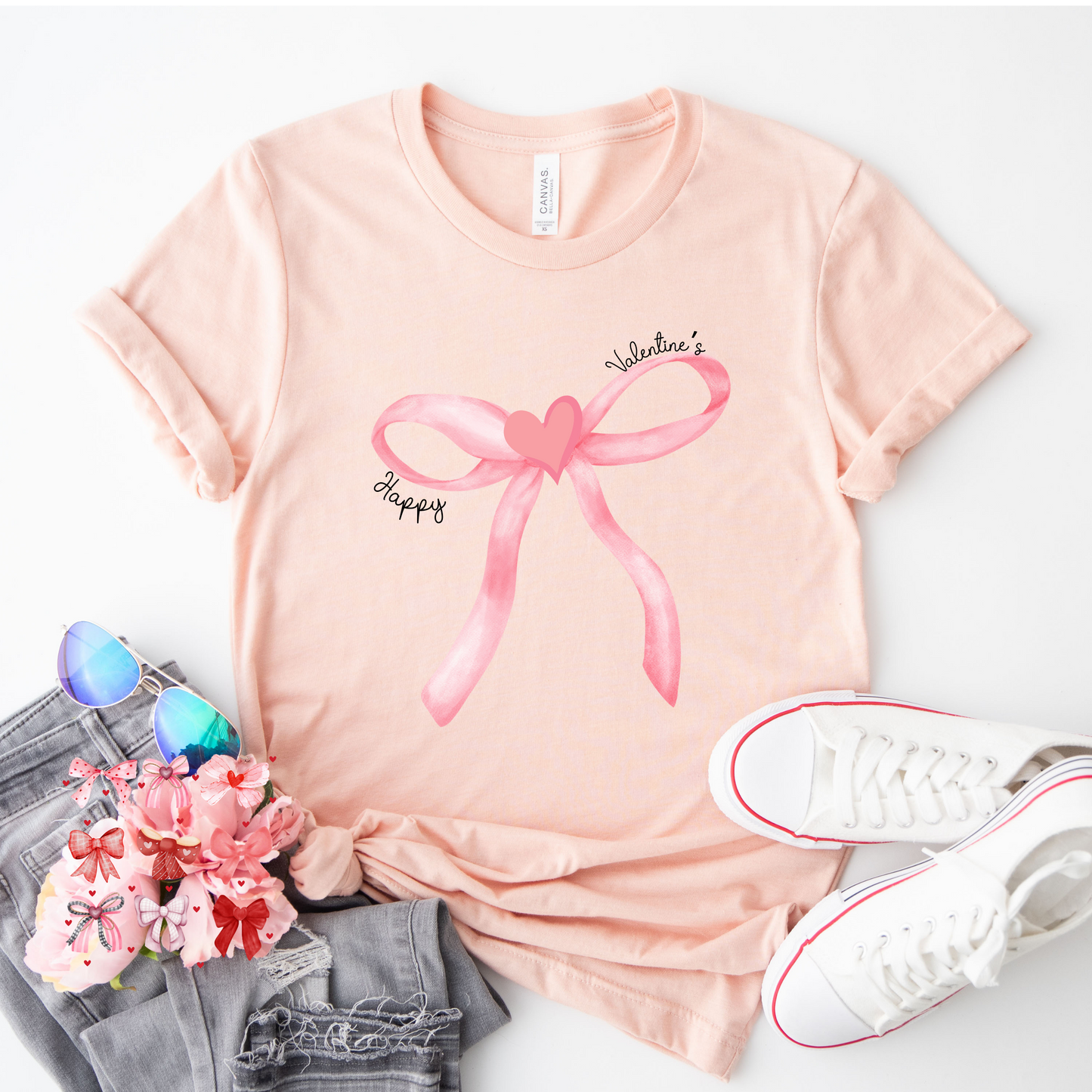 Valentine's Day Coquette Bow Tee