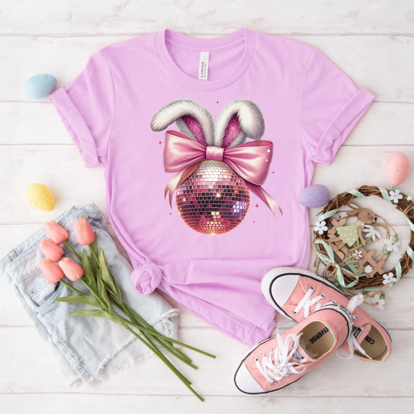 T-Shirt - Disco Ball Bunny Rabbit Graphic Tee