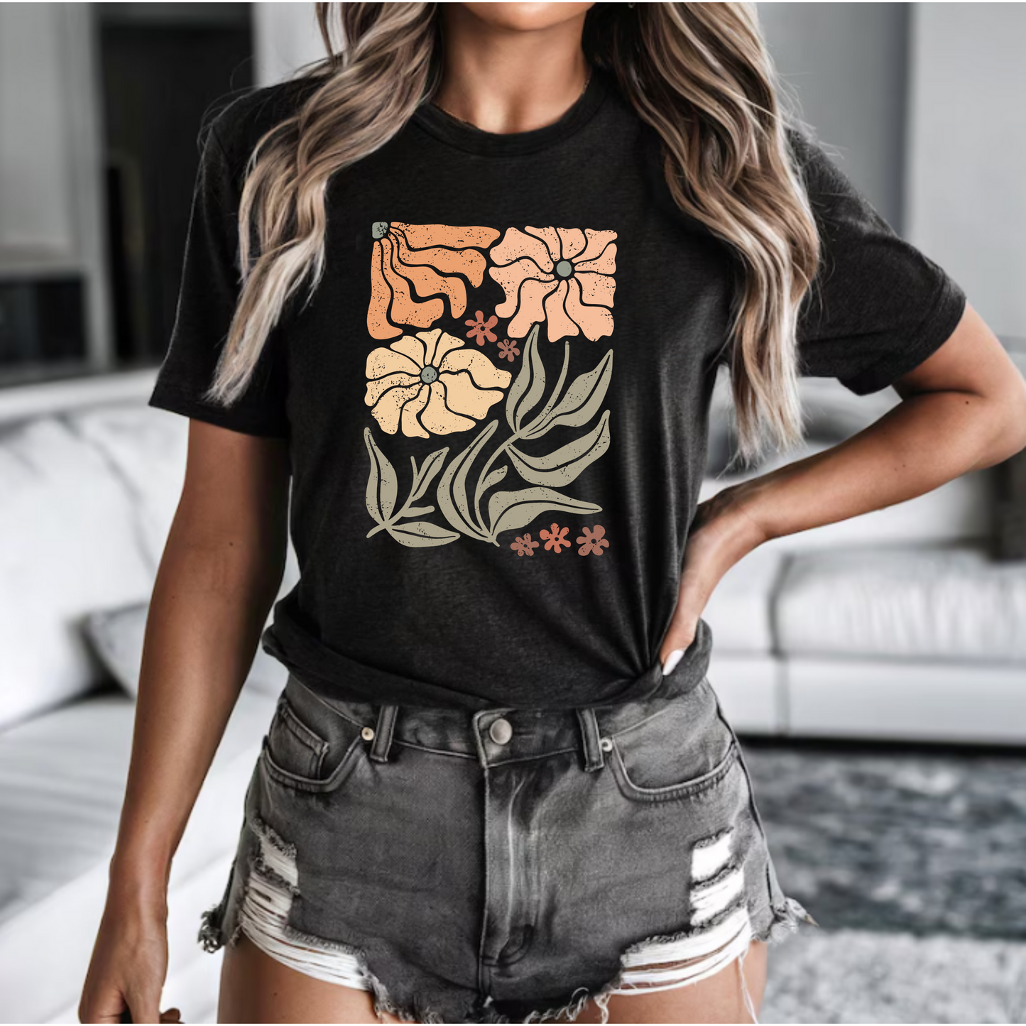 Floral Print Unisex Jersey Tee - Perfect for Spring & Summer