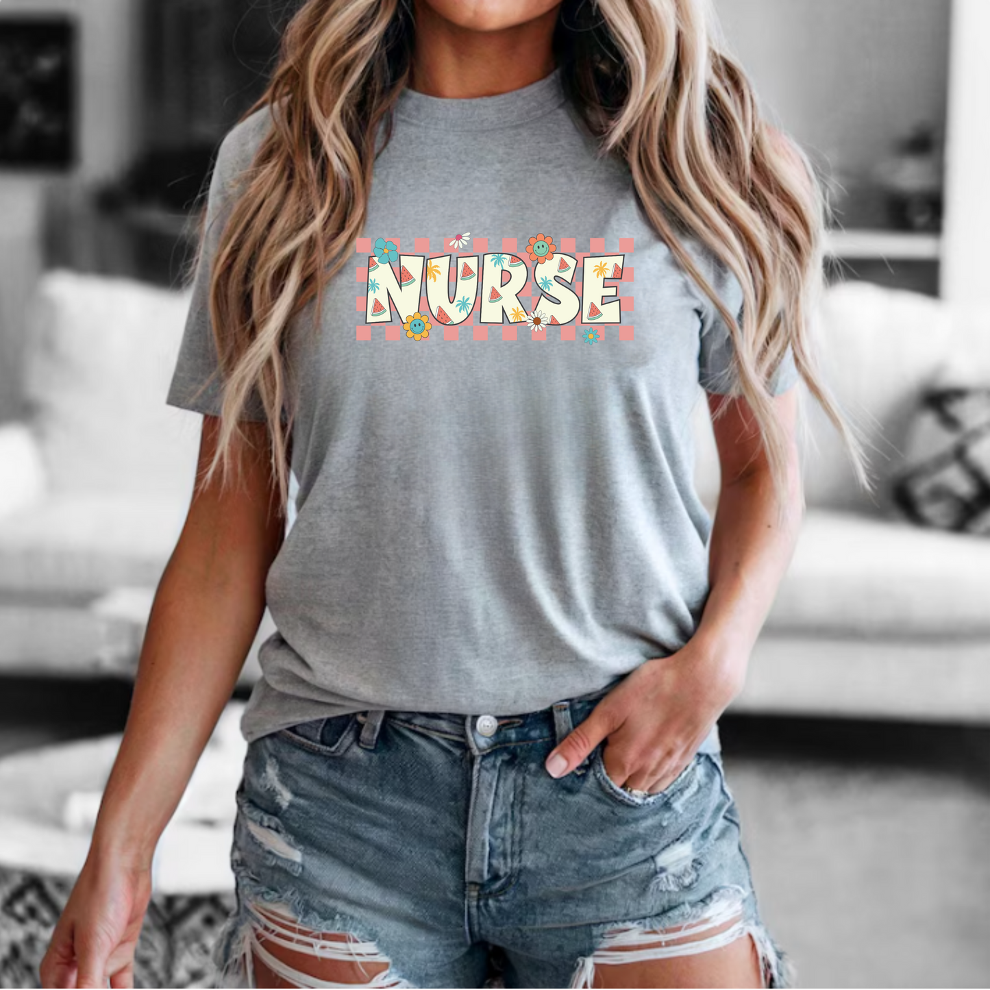 Floral Nurse Tee
