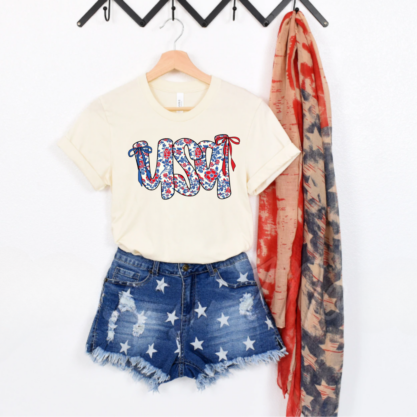 Floral USA Tee