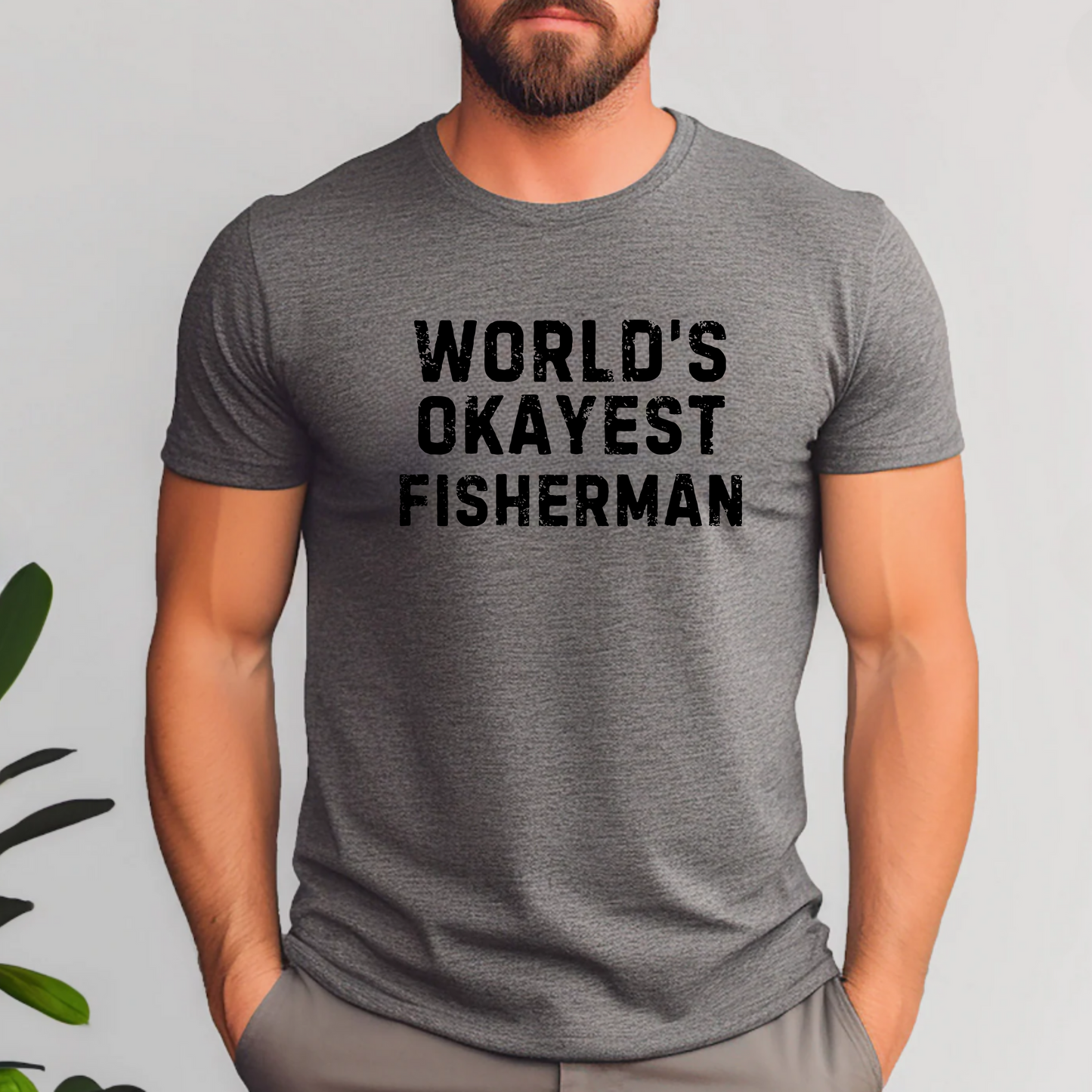 Men's Fishing T-Shirt - World's Okayest Fisherman Tee