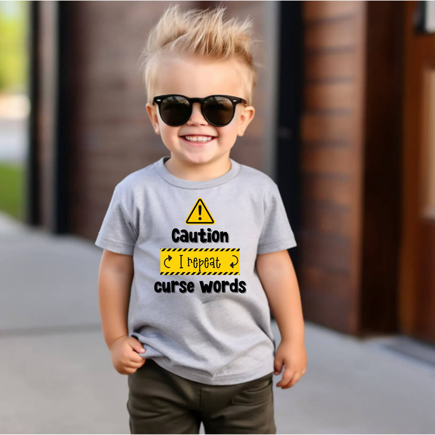Toddler Tee - Caution, I Repeat Curse Words Design