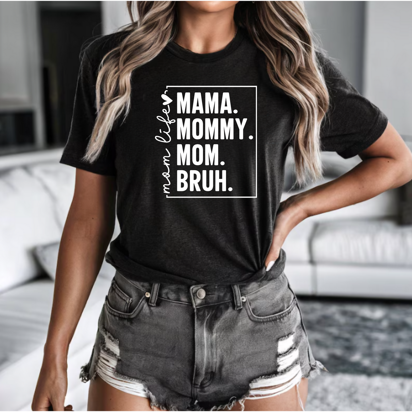 T-Shirt 'Mama, mommy, mom, bruh' Unisex Jersey Short Sleeve Tee