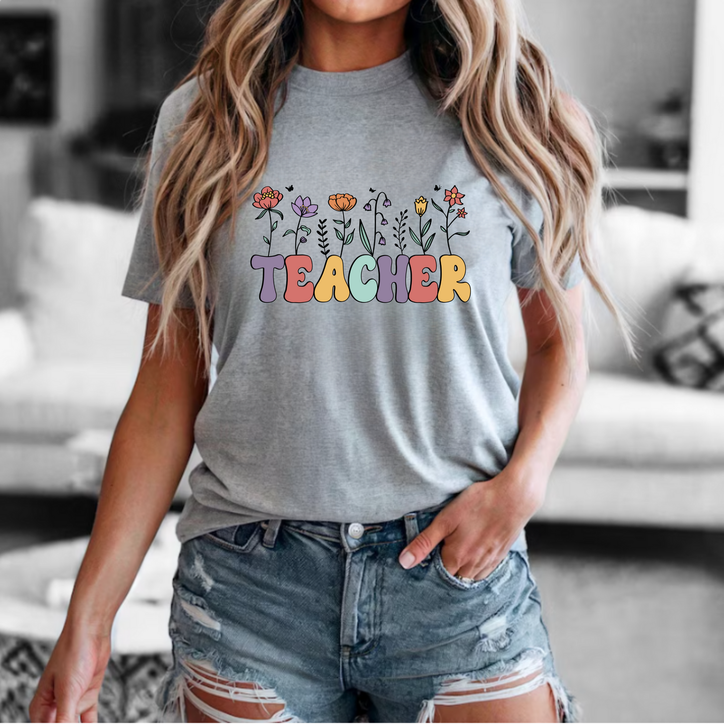 Floral Teacher Tee