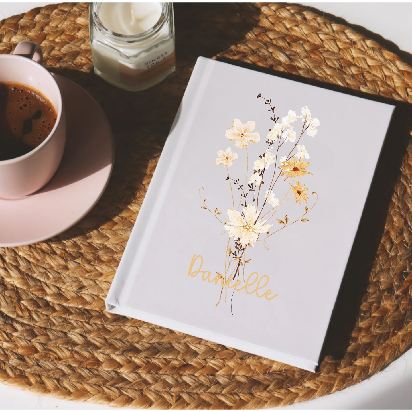 Customized Journal with Wildflower Design - Journal