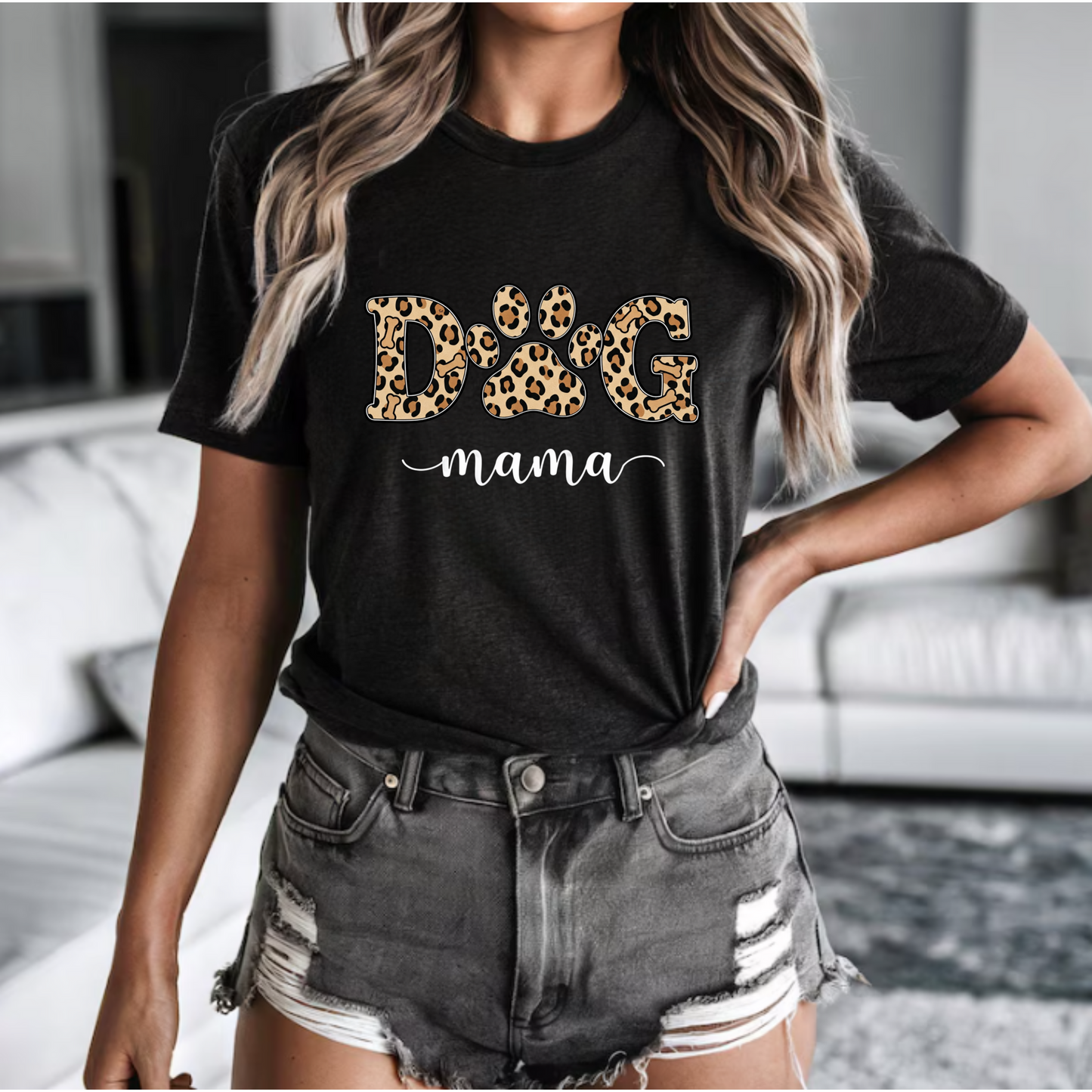 Leopard Print Dog Mama Tee