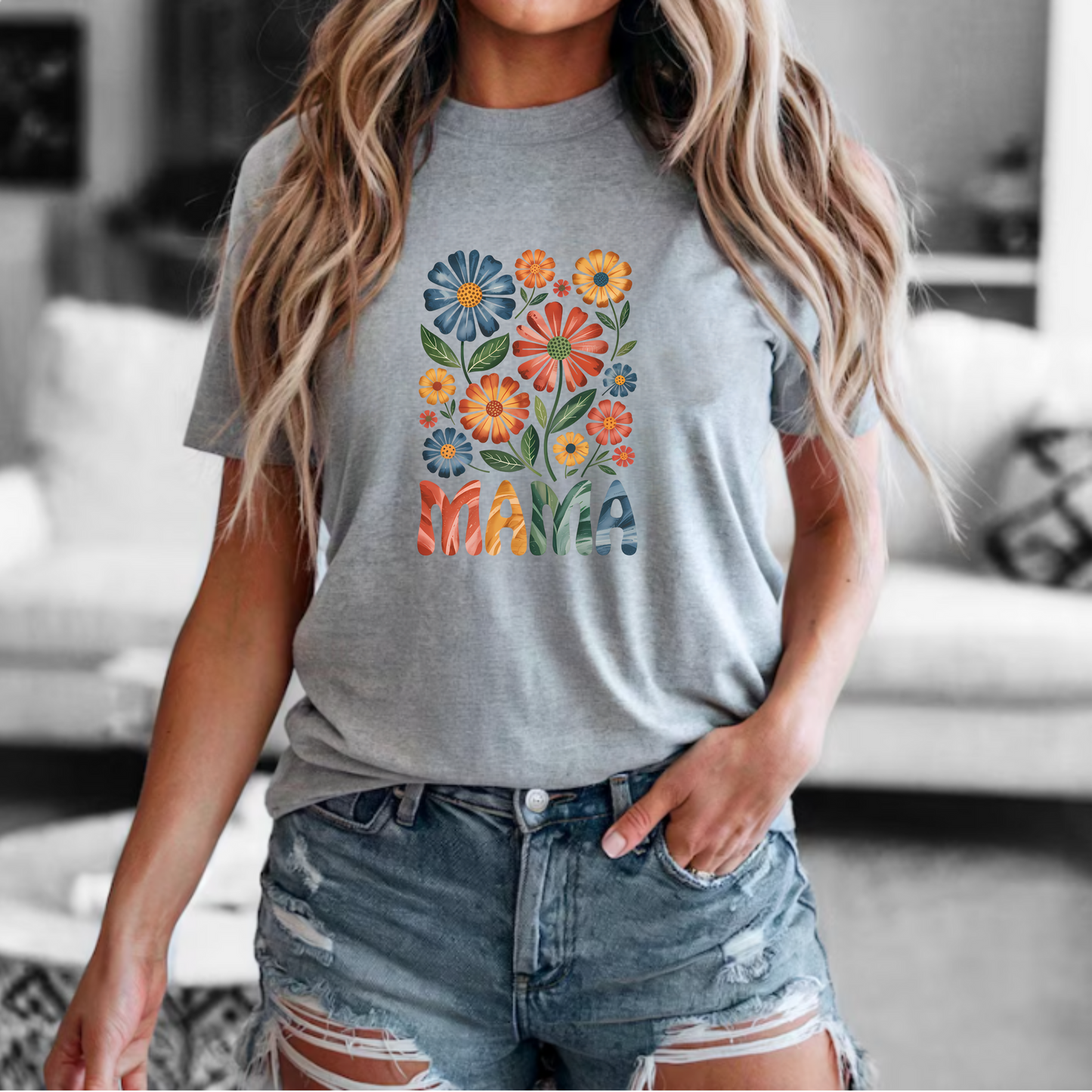 Floral 'Mama' Tee
