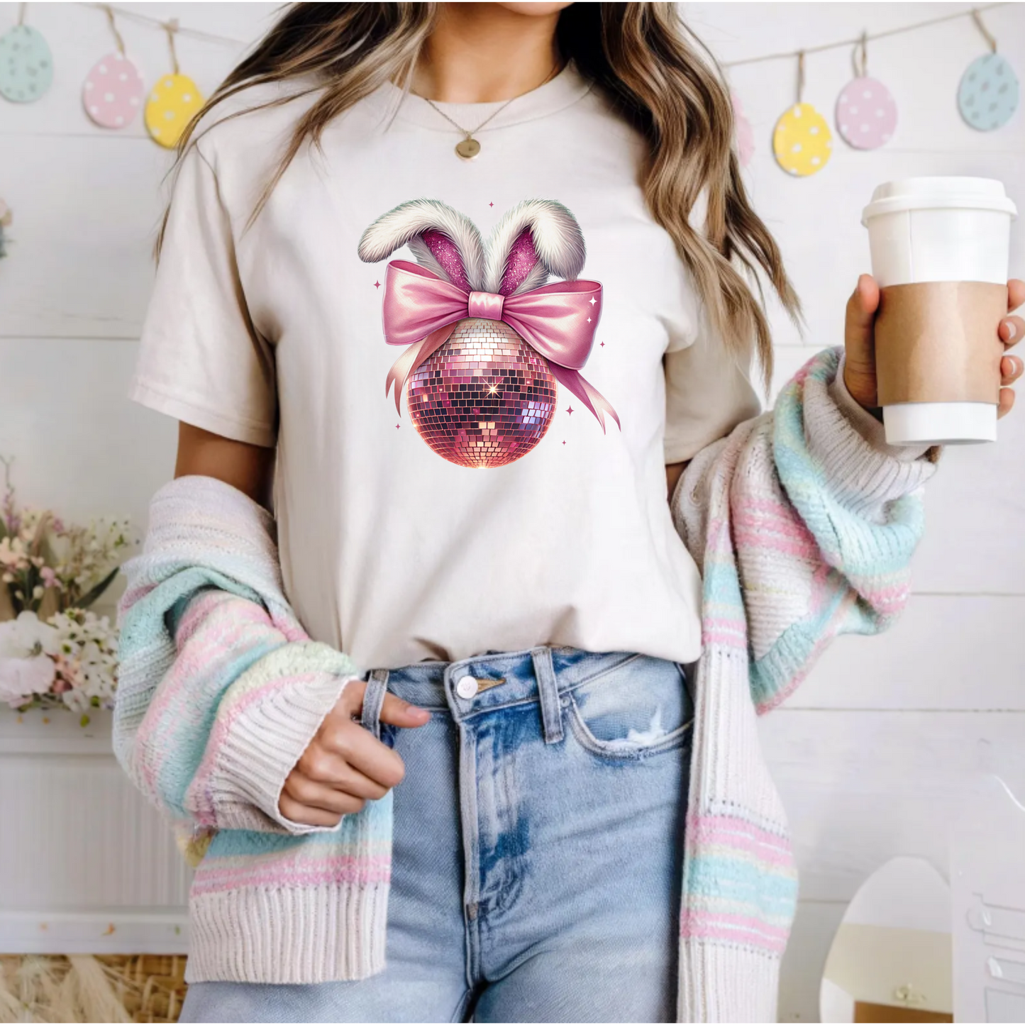 T-Shirt - Disco Ball Bunny Rabbit Graphic Tee