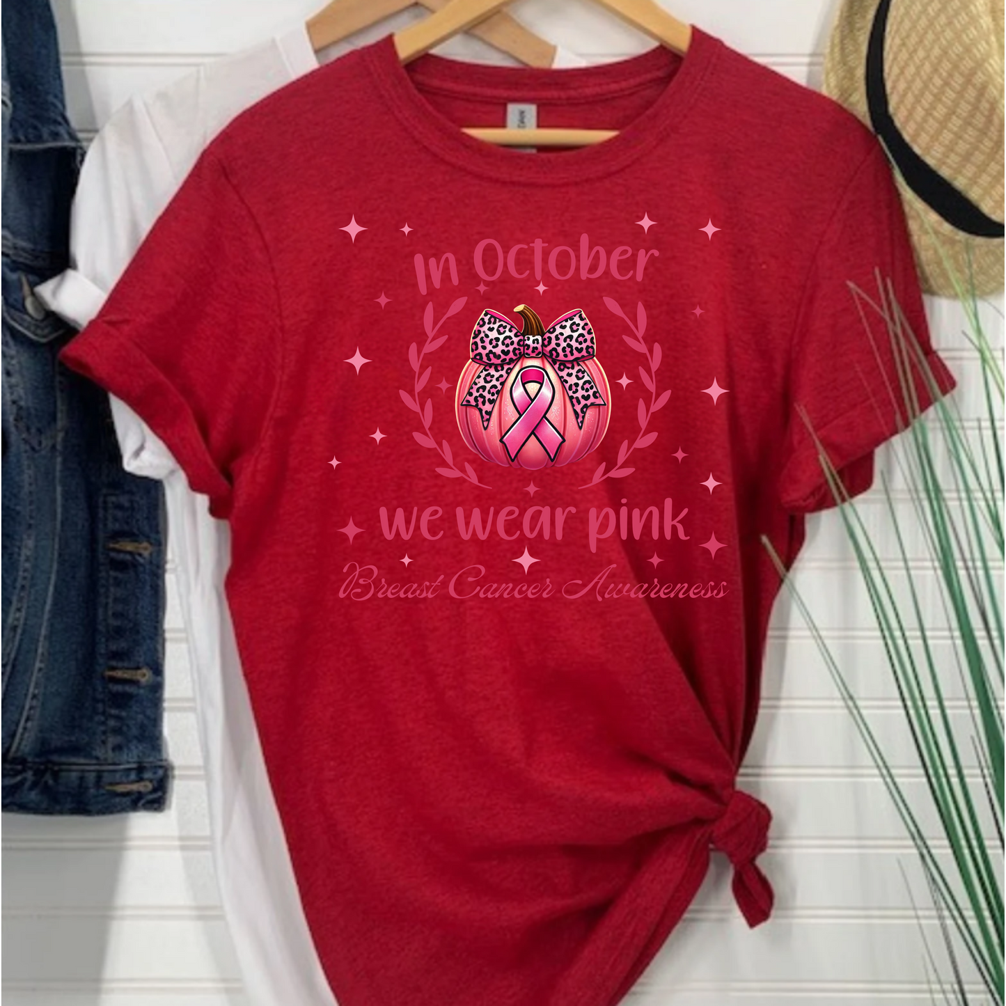 In October we wear pink Breast Cancer Awareness Unisex T-Shirt