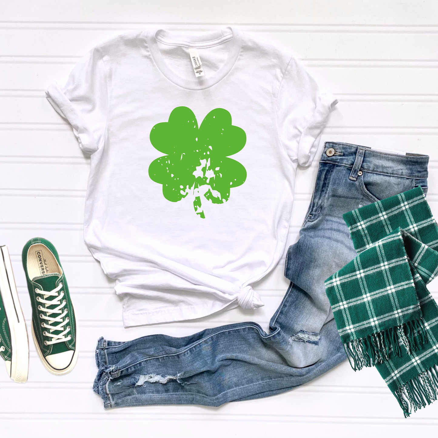 Distressed Shamrock Tee