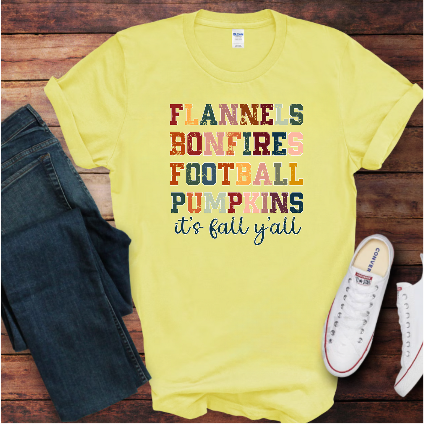 Fall Vibes Unisex T-Shirt - flannels, bonfires, football, pumpkins