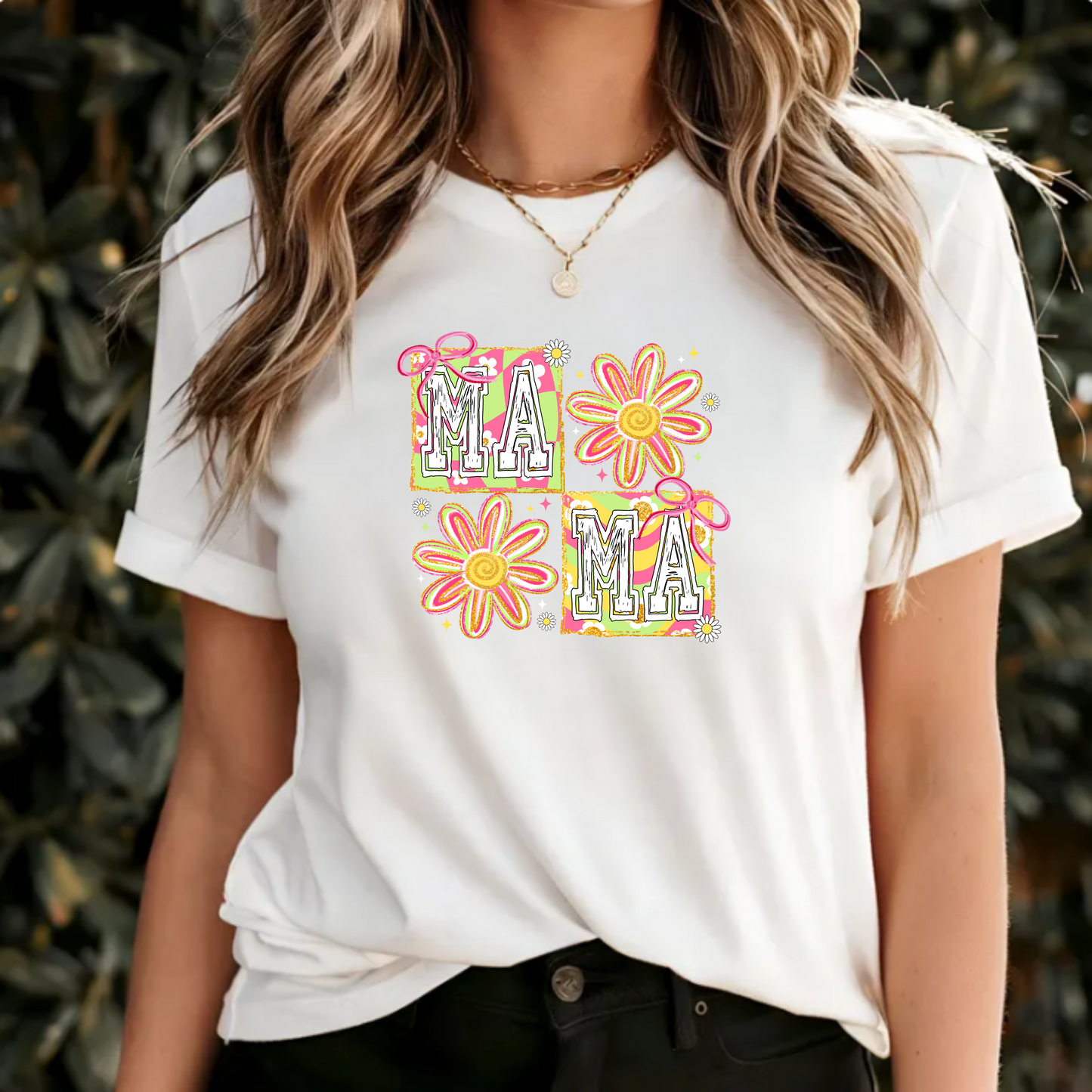 Floral retro Mama png