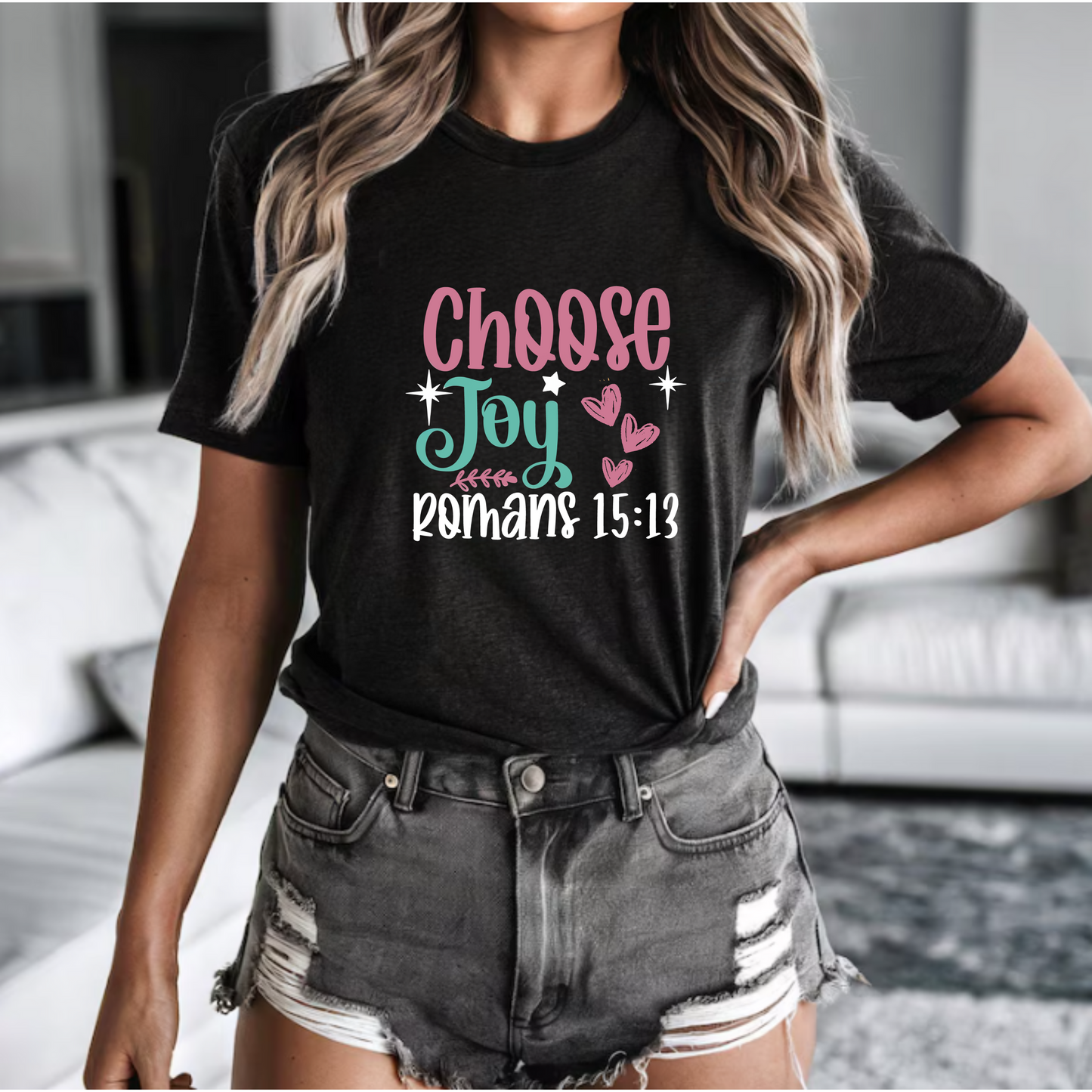 Joyful Unisex Tee with Romans 15:13 Verse