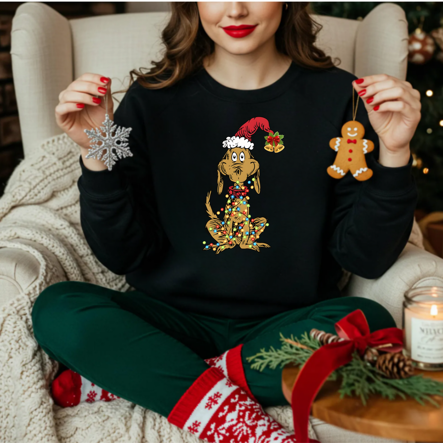 Christmas Cartoon Dog Sweatshirt
