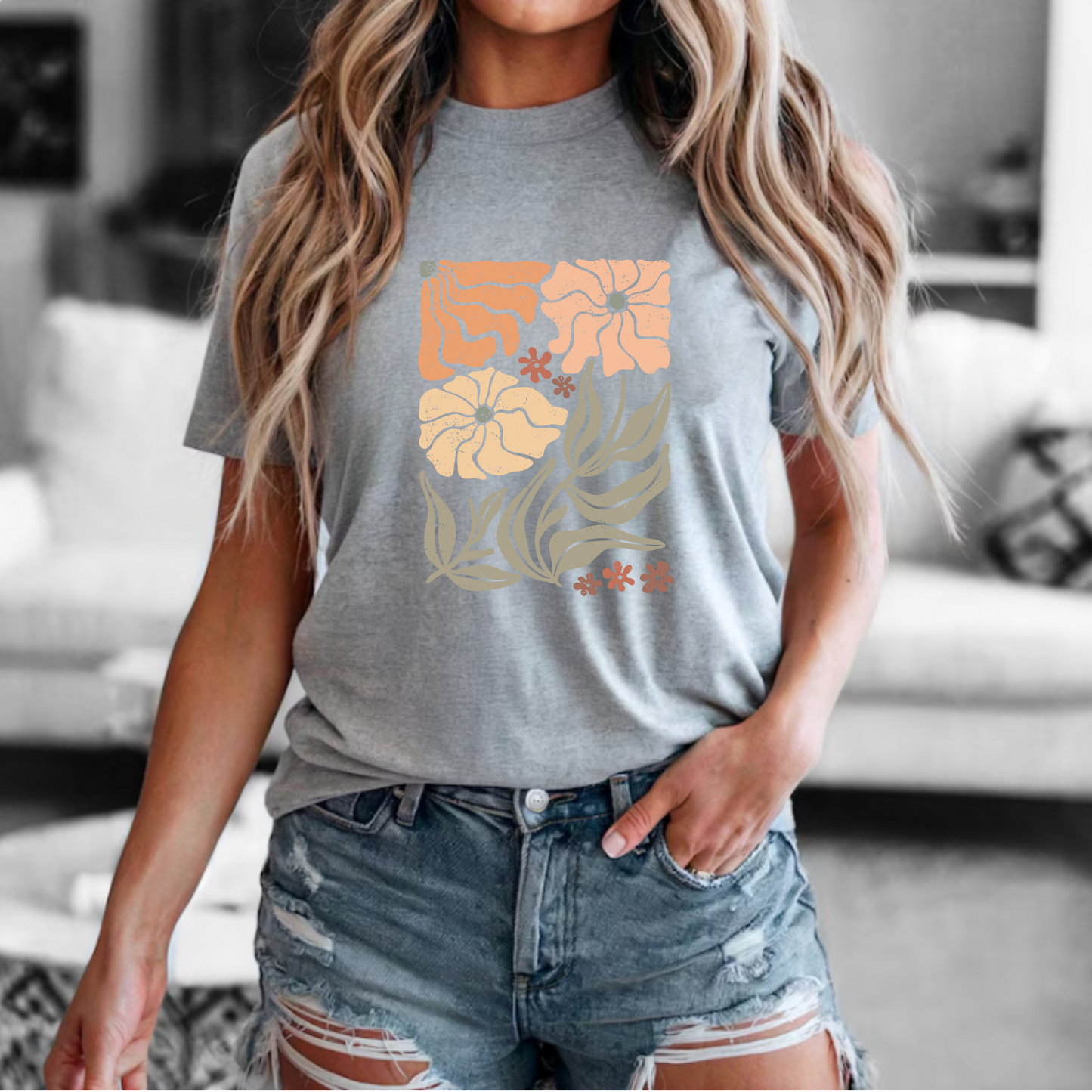Floral Print Unisex Jersey Tee - Perfect for Spring & Summer