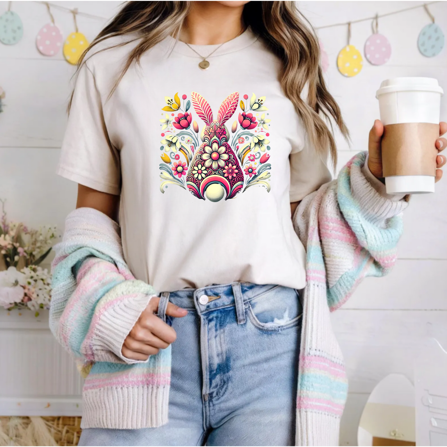 Floral Easter Bunny Tee