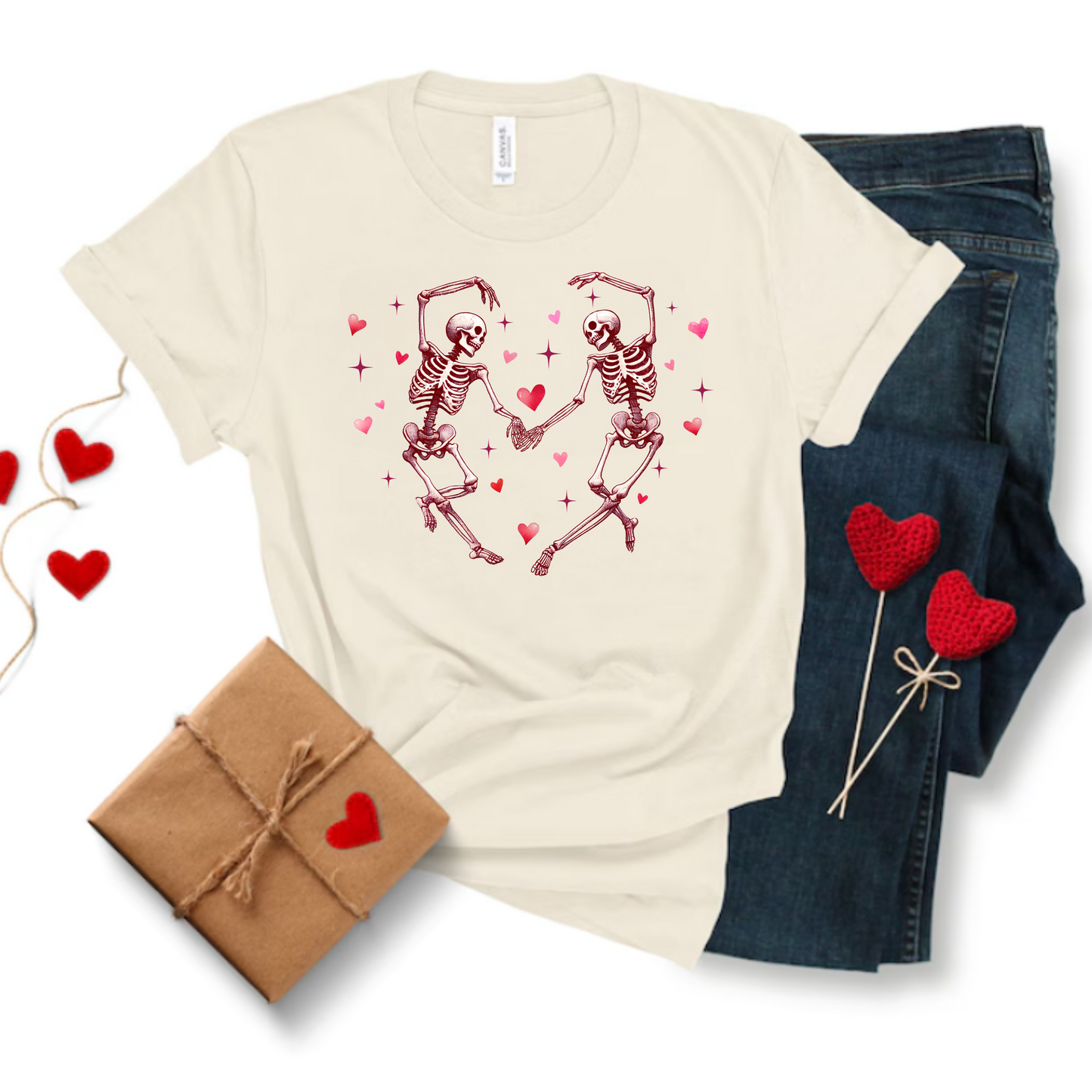 Skeleton Heart Unisex Tee - Perfect for Valentine's Day