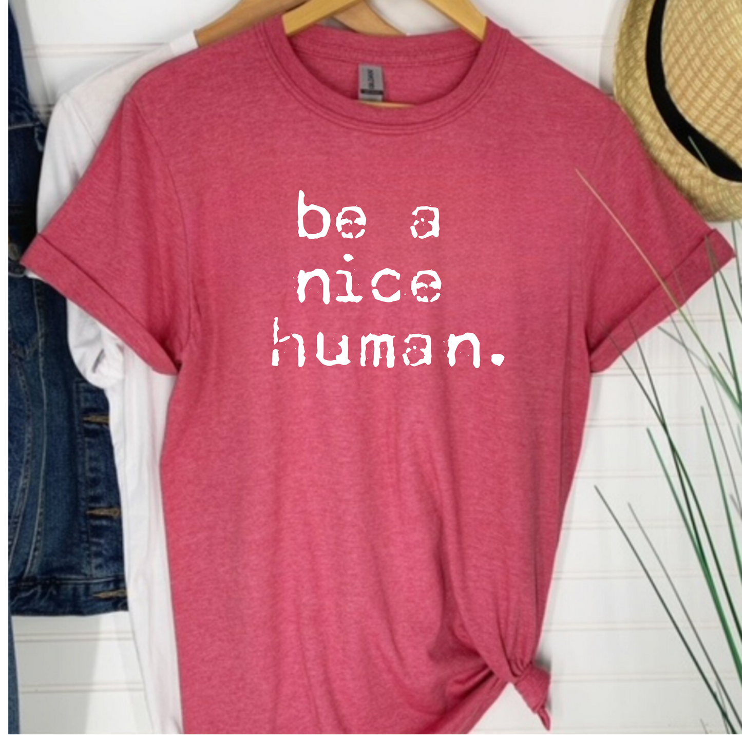 Softstyle T-Shirt - Be a Nice Human Inspirational Tee