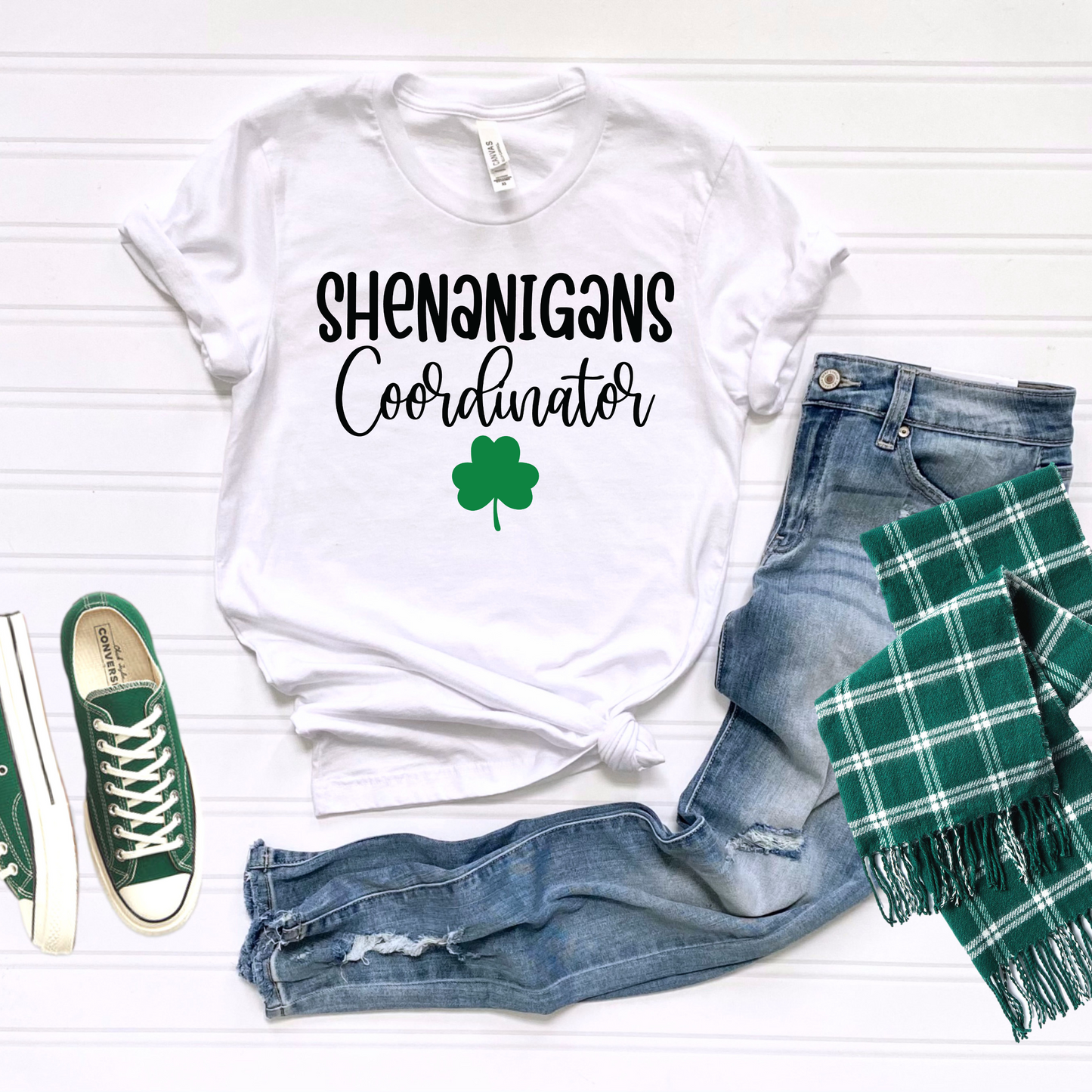Shenanigans Coordinator Tee with Shamrock Design