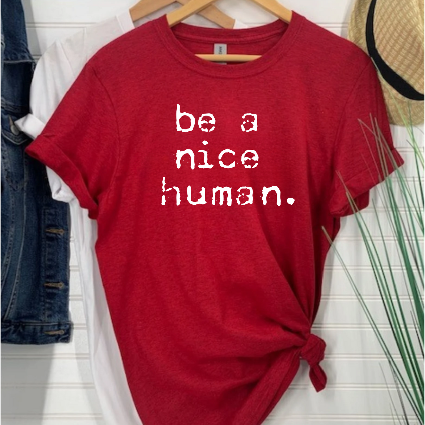 Softstyle T-Shirt - Be a Nice Human Inspirational Tee