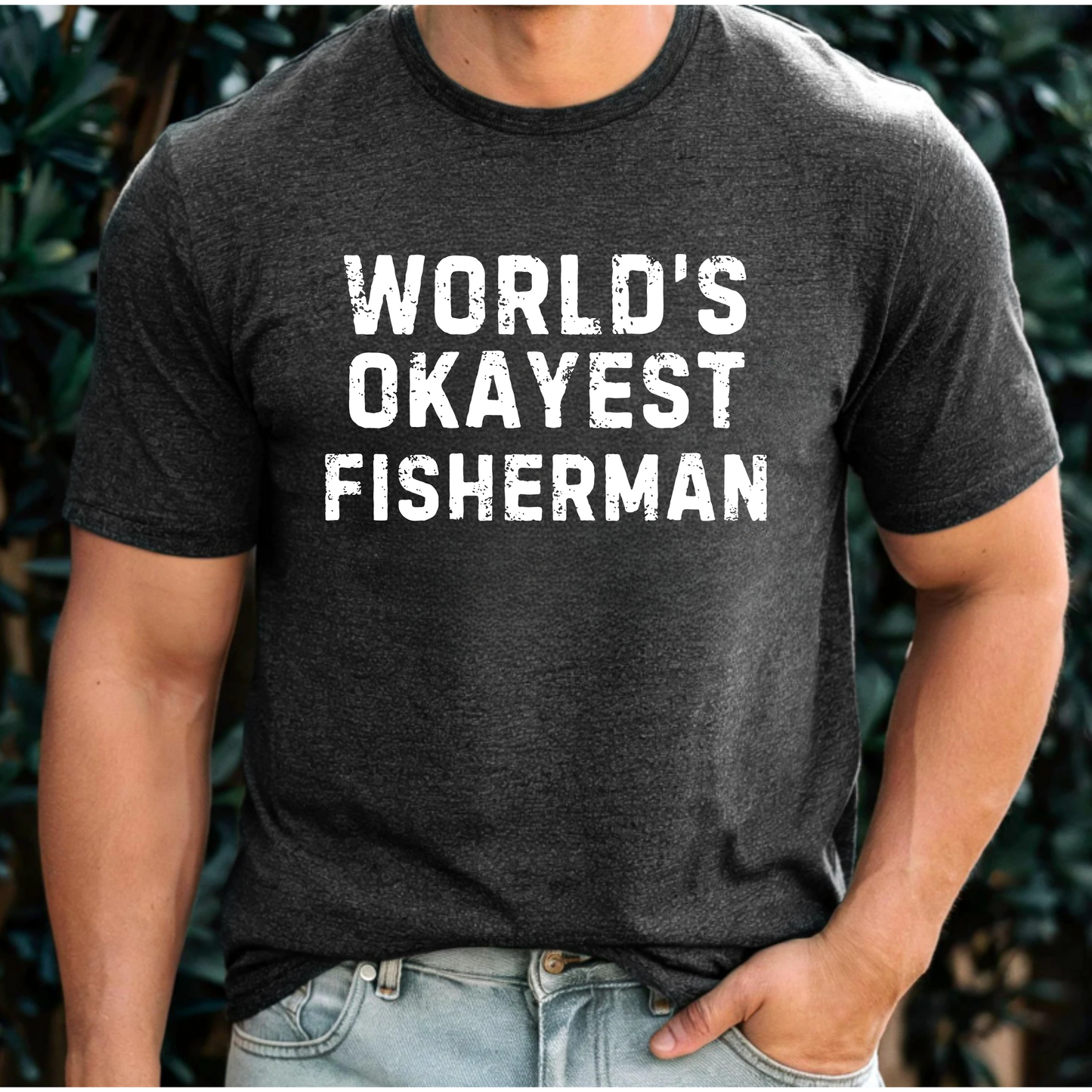 Men's Fishing T-Shirt - World's Okayest Fisherman Tee