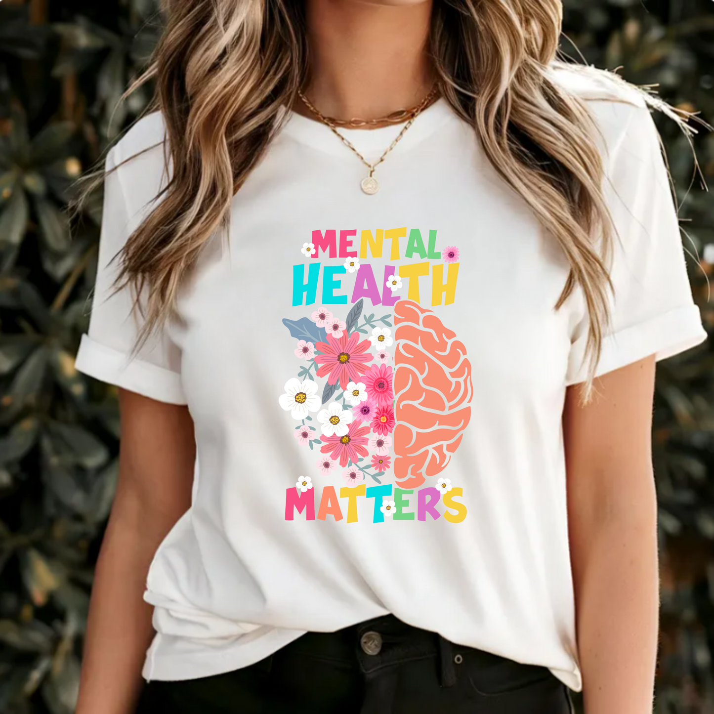 Floral Mental Health Matters Tee