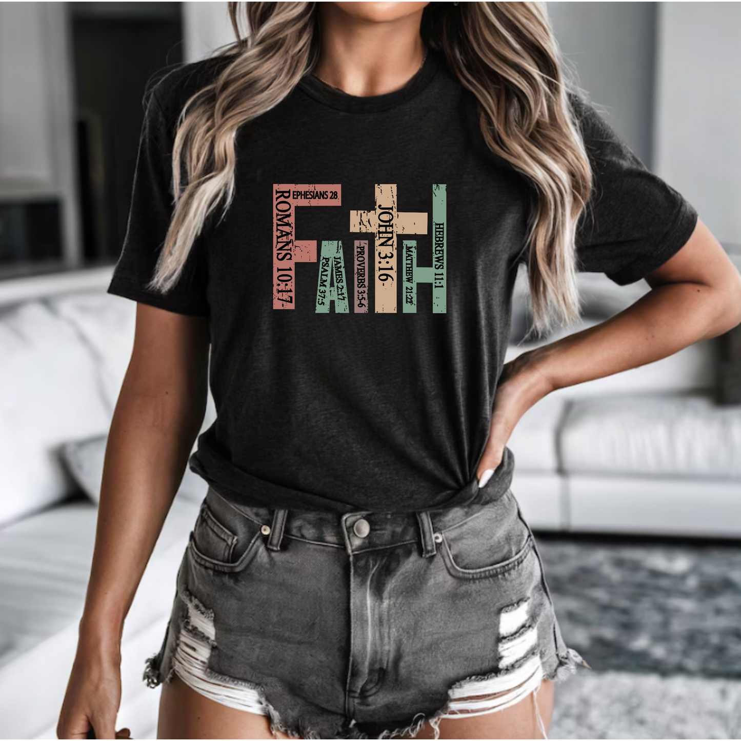Faith Christian T-Shirt with Bible Verses