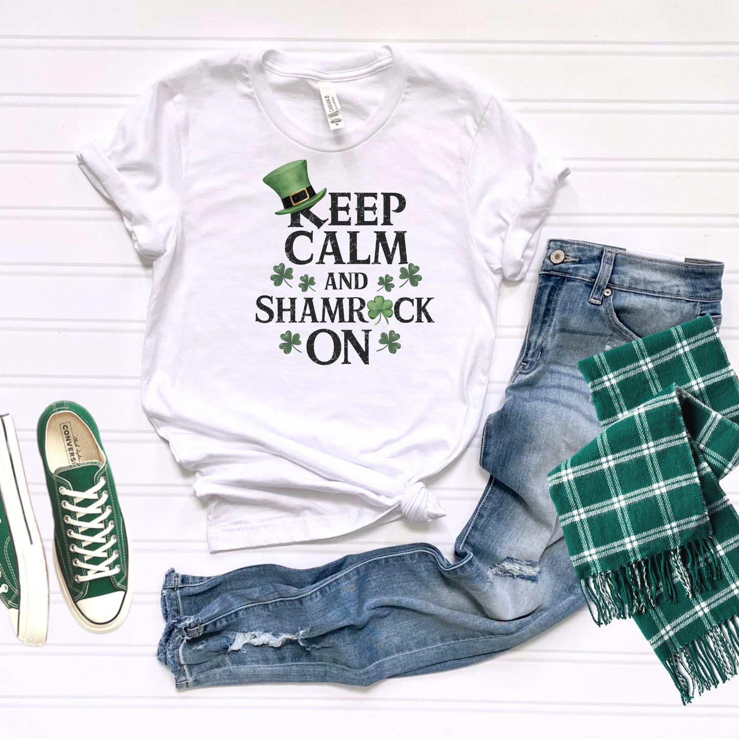 Shamrock T-Shirt - Keep Calm and Shamrock On Shirt