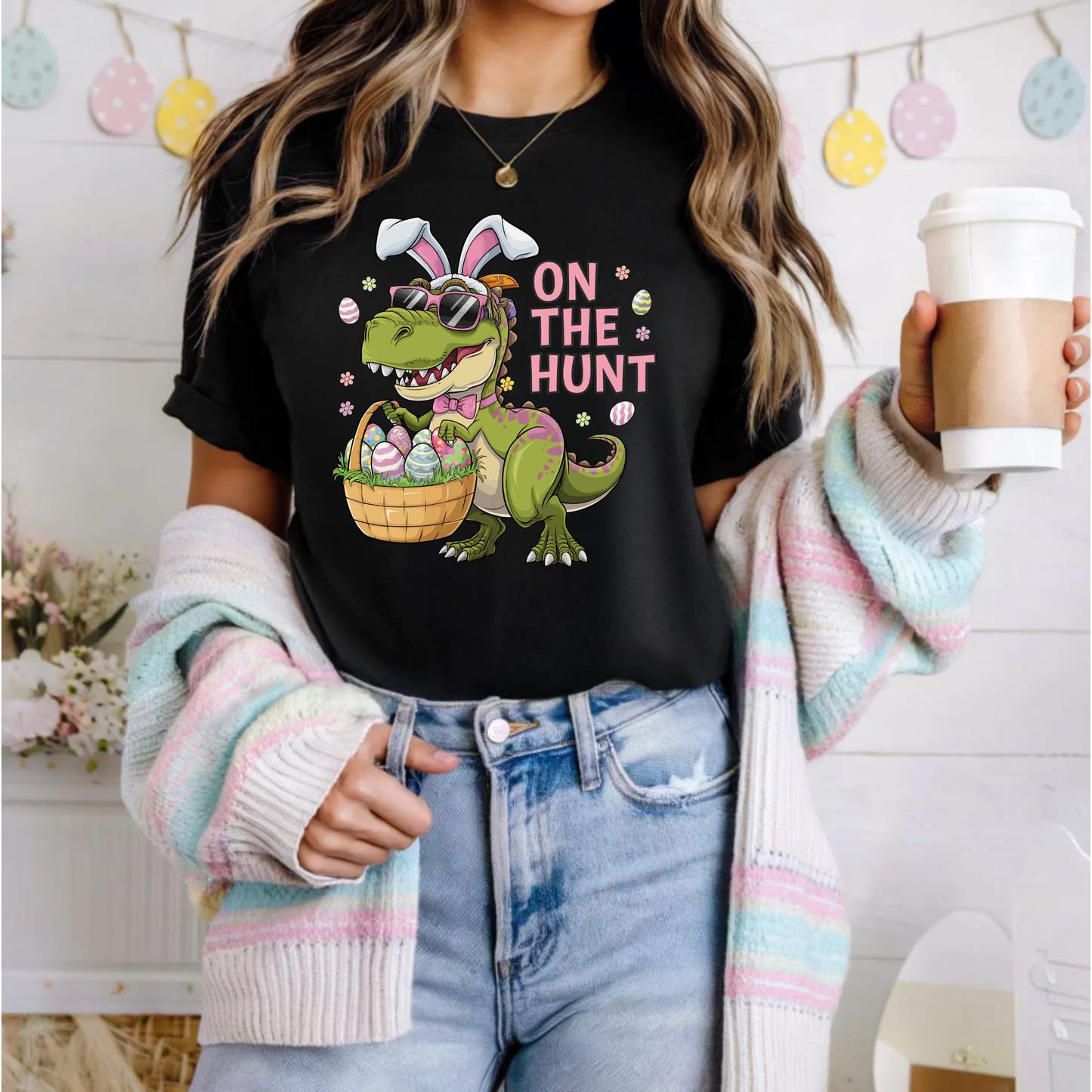 Easter dinosaur "On the hunt" png