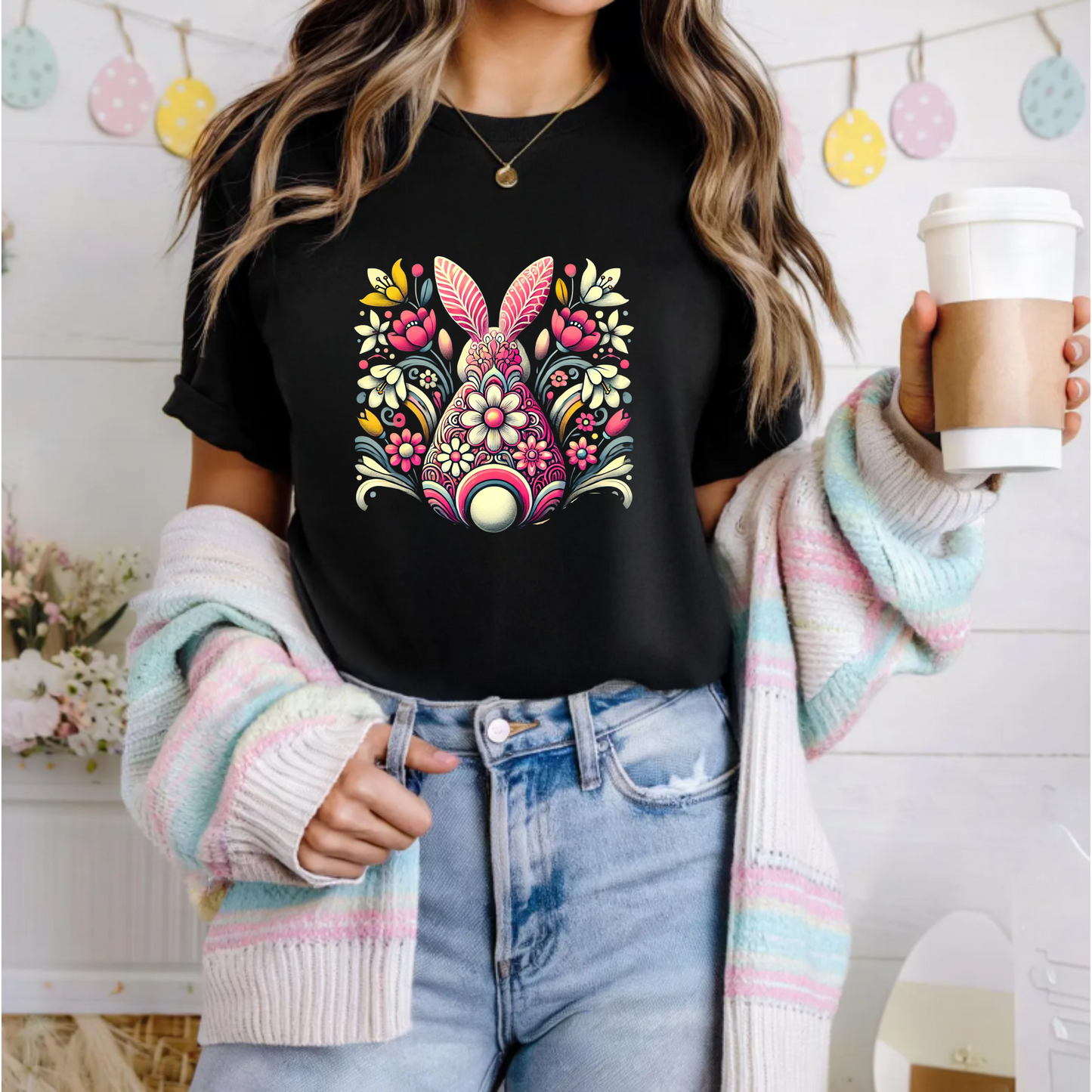 Floral Easter Bunny Tee