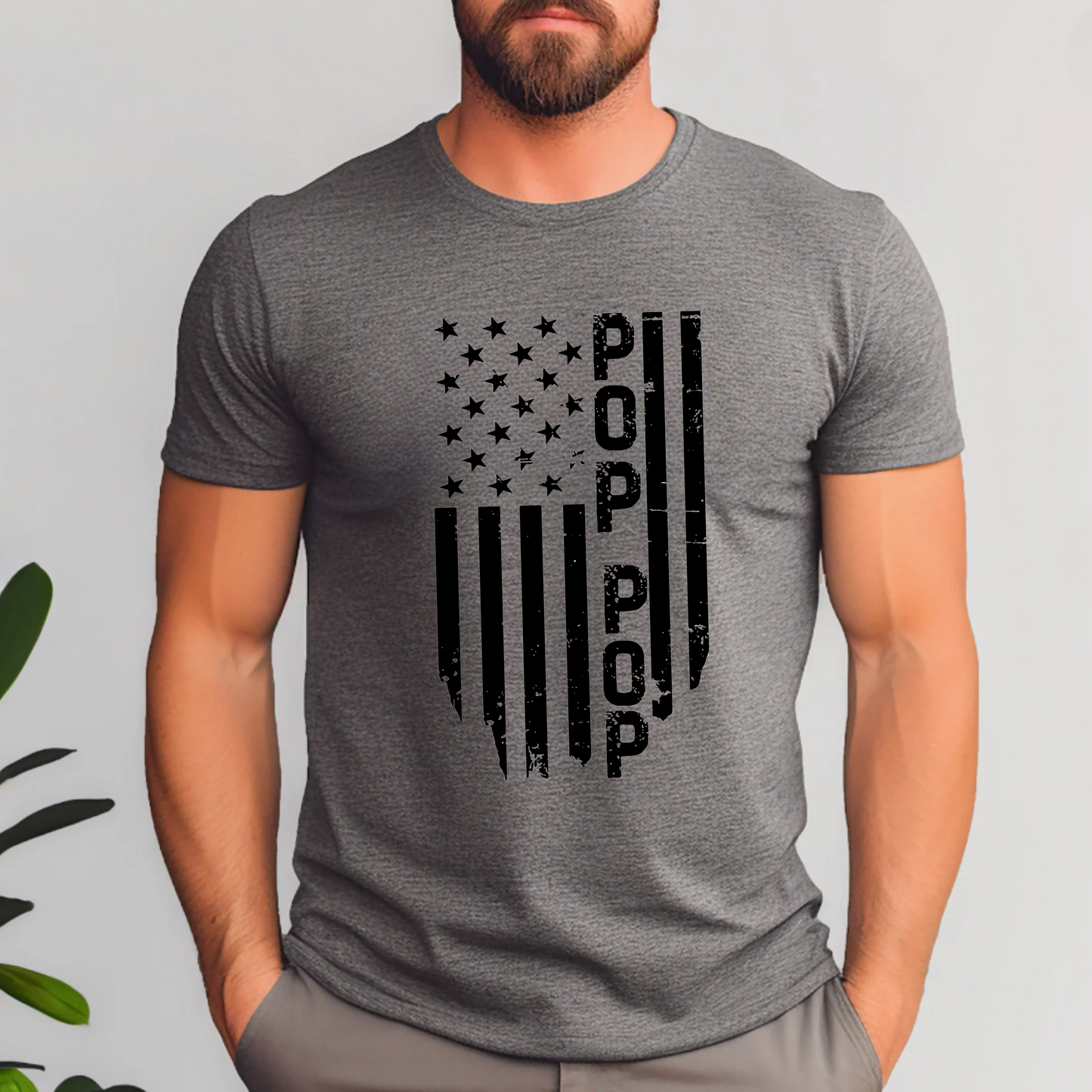 T-shirt - Patriotic Pop Pop and American Flag Design