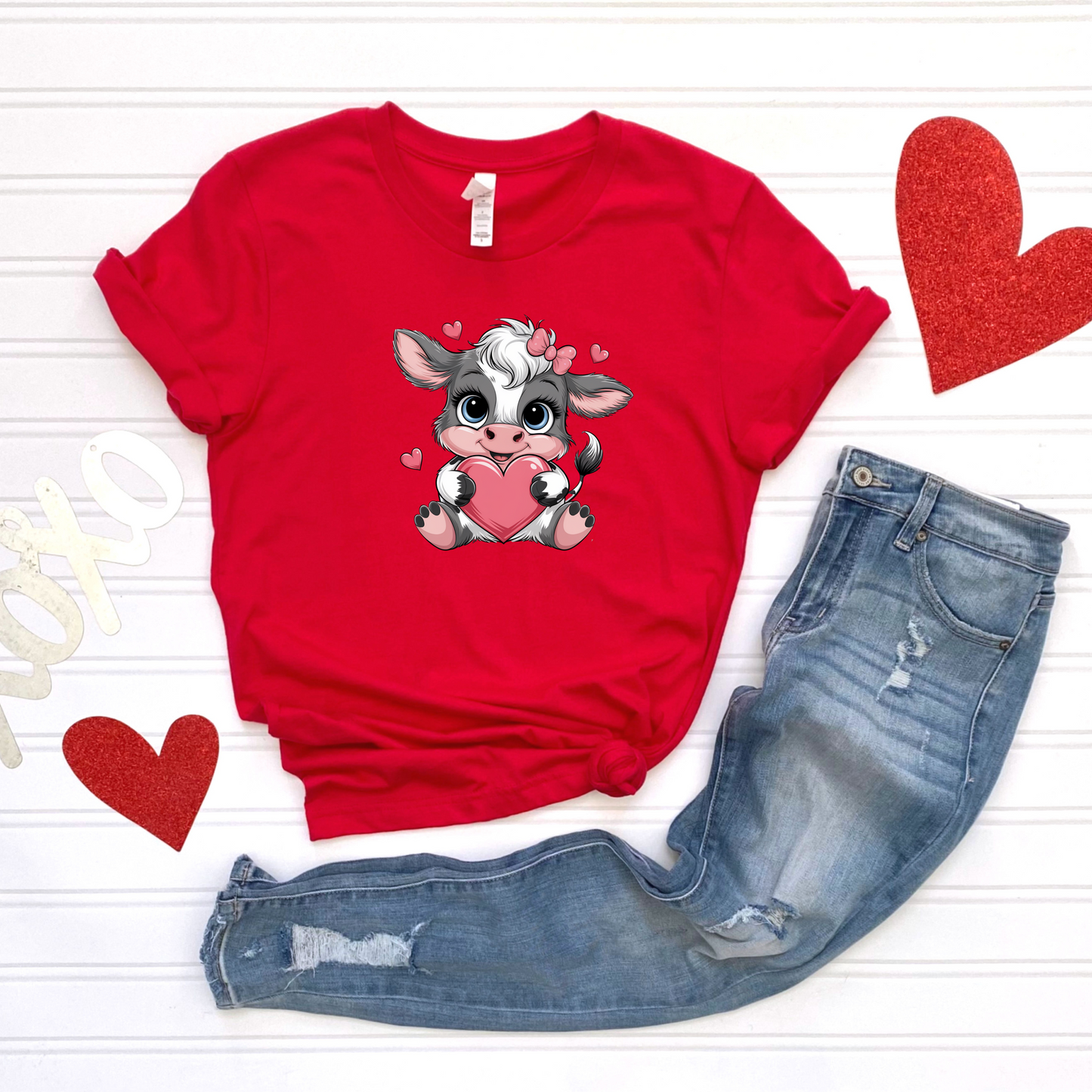 Cute Valentines Day Cow png