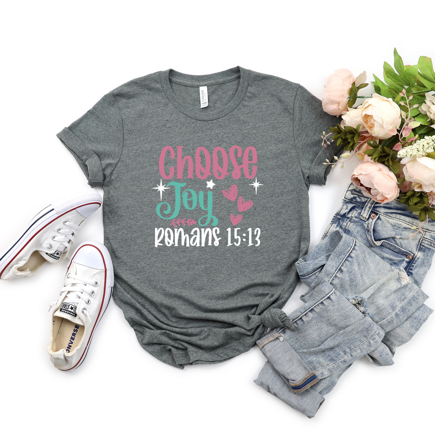 Joyful Unisex Tee with Romans 15:13 Verse