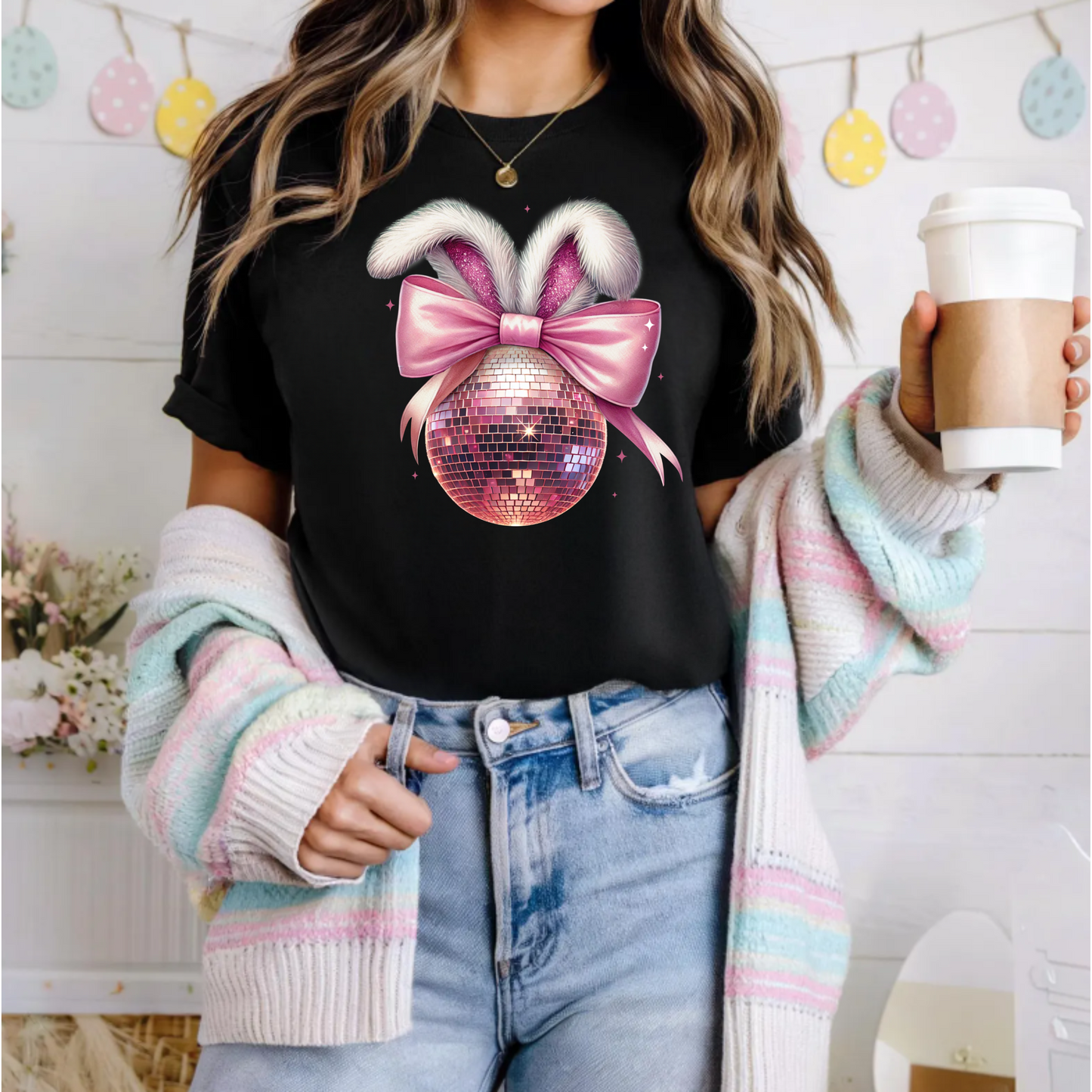 T-Shirt - Disco Ball Bunny Rabbit Graphic Tee
