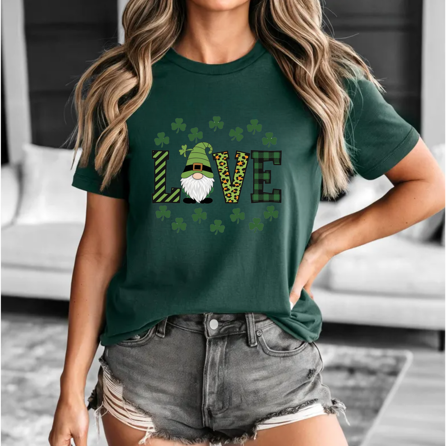 St Patrick's Day Gnome Love Tee
