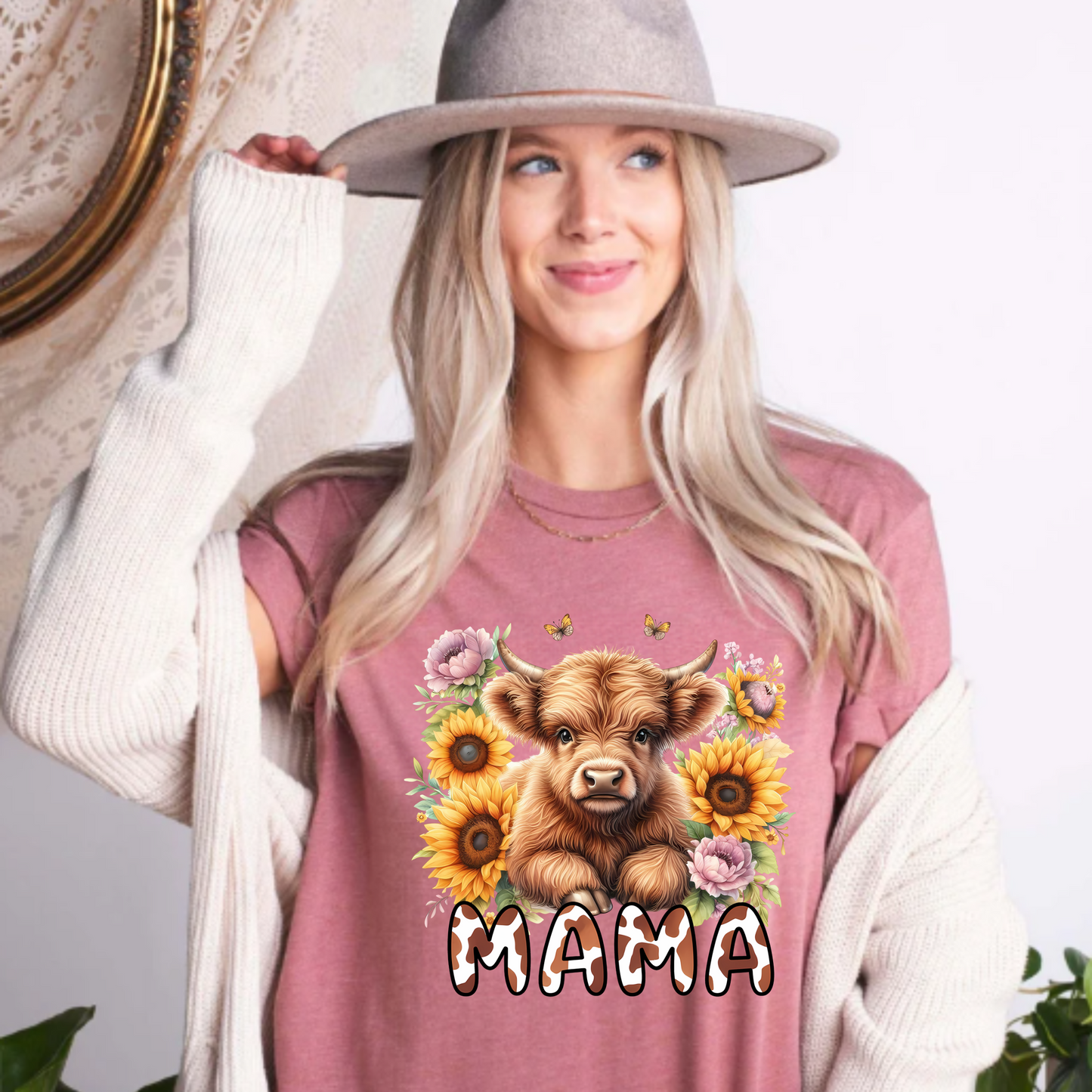 Highland Cow 'Mama' png digital download