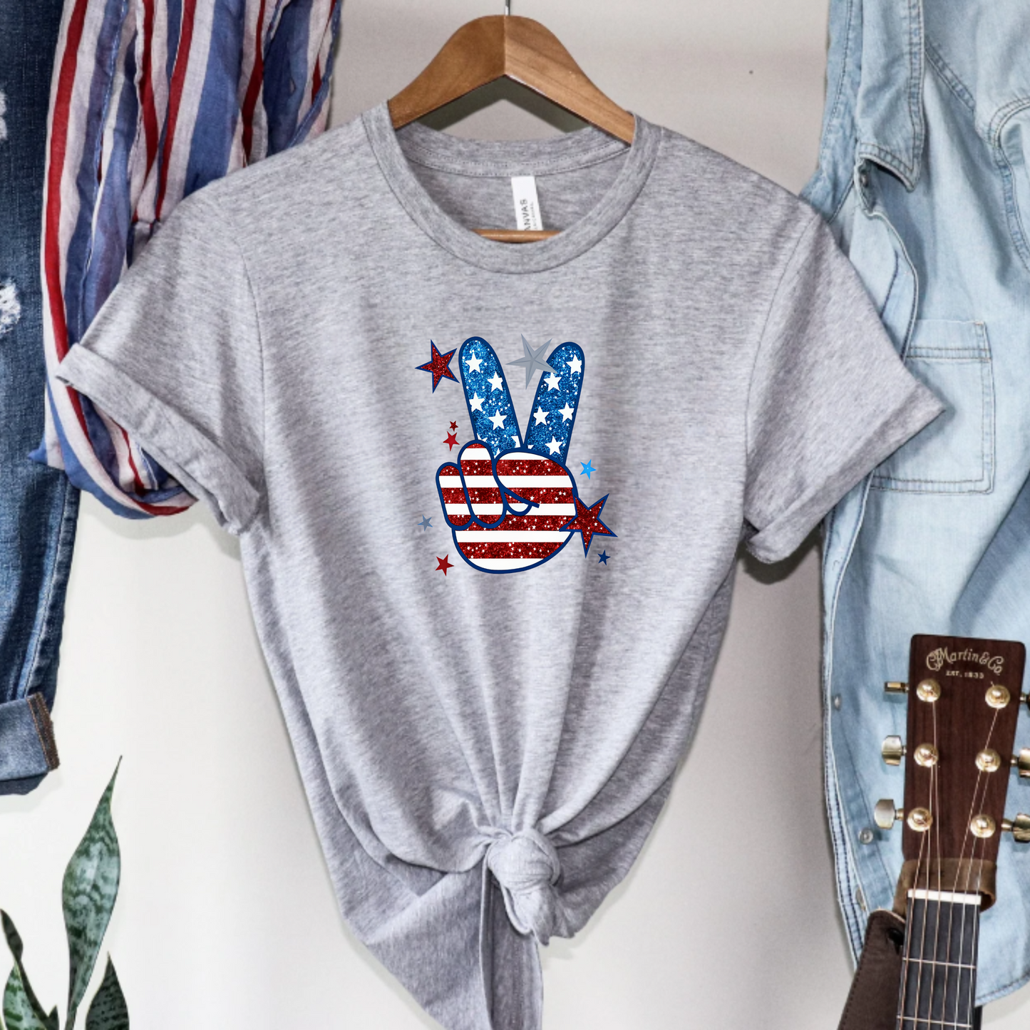 Peace Sign Unisex Tee - Patriotic Design