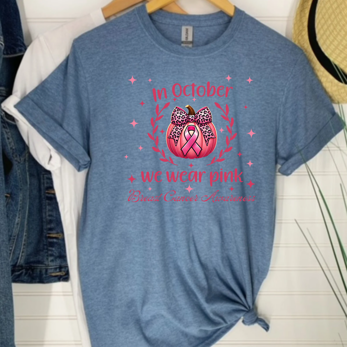 In October we wear pink Breast Cancer Awareness Unisex T-Shirt