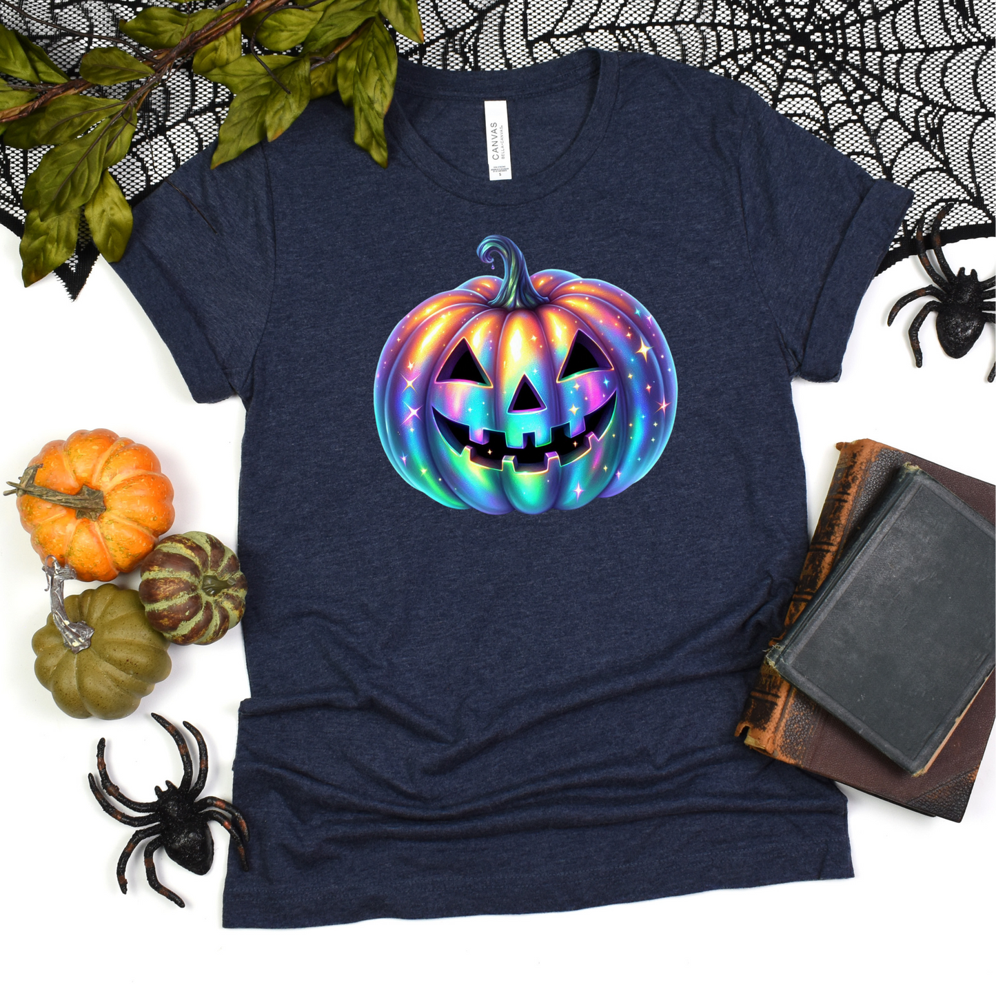 Unisex T-Shirt with Iridescent Pumpkin Design