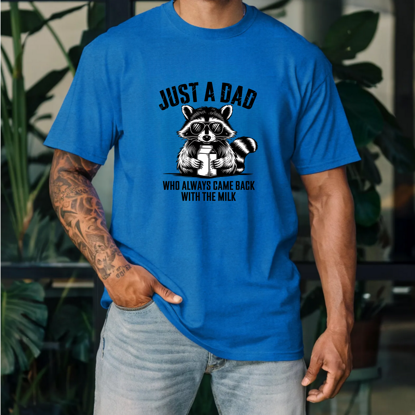 Just a dad who always come back with the milk T-Shirt
