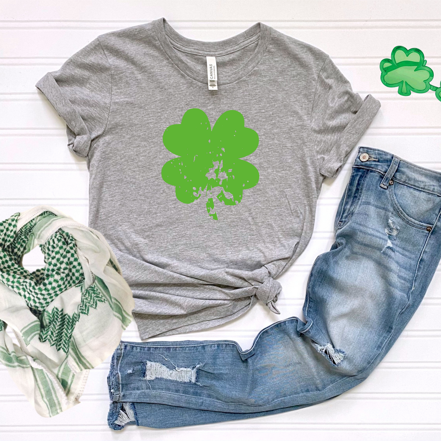 Distressed Shamrock Tee